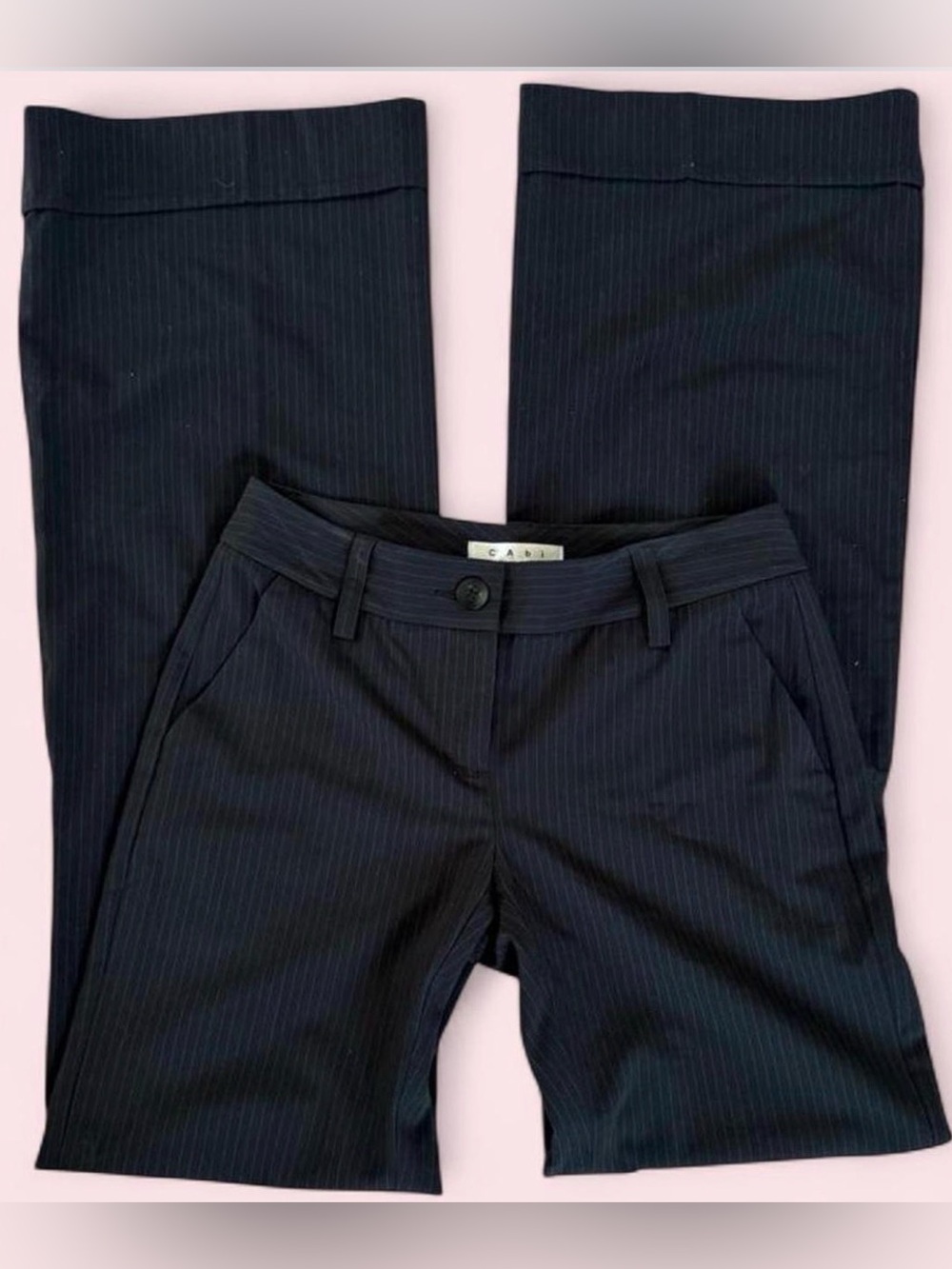 Cabi Tailored Pinstripe Dress Pants - Black
